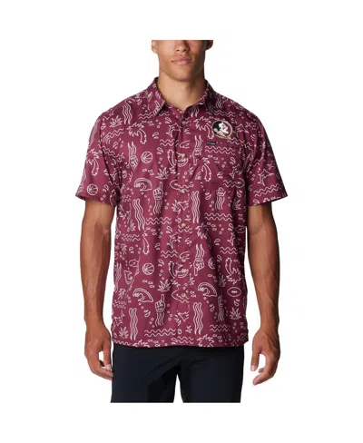 Columbia Men's Garnet Florida State Seminoles Super Slack Tide Omni-wick Button-up Shirt In Burgundy