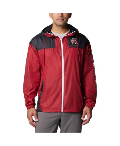 Columbia Men's Garnet South Carolina Gamecocks Flash Challenger Ii Omni-shade Full-zip Hoodie Windbreaker Jac