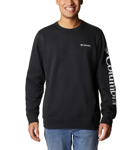Columbia Men's Gem Logo Trek Crew Sweatshirt In Black,whi