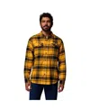 Columbia Men's Gold Iowa Hawkeyes Flare Gun Omni-wick Flannel Long Sleeve Button-up Shirt In Gold