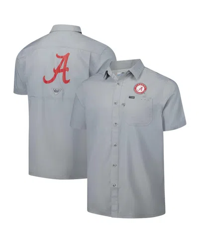 Columbia Men's Gray Alabama Crimson Tide Pfg Slack Tide Omni-shade Button-up Camp Shirt