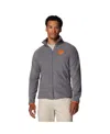 Columbia Men's Gray Clemson Tigers Flanker Iv Fleece Raglan Full-zip Jacket In Gray