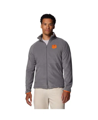 Columbia Men's Gray Clemson Tigers Flanker Iv Fleece Raglan Full-zip Jacket