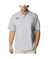 Columbia Gray Georgia Bulldogs Pfg Tamiami Omni-shade Button-down Shirt In Gray