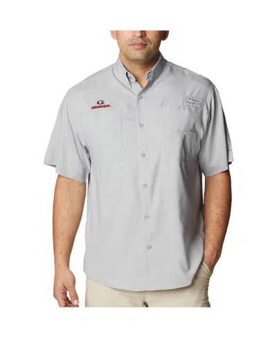 Columbia Gray Georgia Bulldogs Pfg Tamiami Omni-shade Button-down Shirt