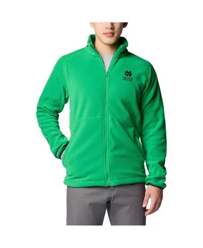 Columbia Men's Green Notre Dame Fighting Irish Flanker Iv Fleece Raglan Full-zip Jacket