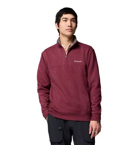 Columbia Men's Hart Mountain Ii Quarter-zip Fleece Sweatshirt In Burgundy