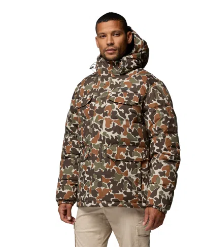 Columbia Men's Landrmr Print Puffer Jacket In Fossil Puzzle Camo