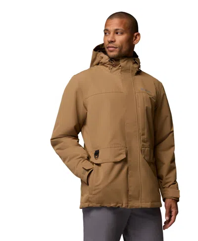 Columbia Men's Landroamer Fleece-lined Waterproof Hooded Jacket In Neutral