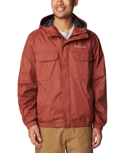 Columbia Men's Lava Canyon Omni-tech Full-zip Hooded Rain Jacket In Spice