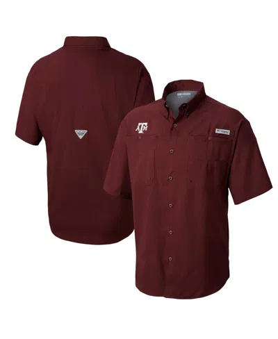 Columbia Men's Maroon Texas A M Aggies Big Tall Tamiami Omni-shade Button-down Shirt