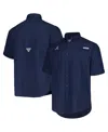 Columbia Men's Navy Atlanta Braves Tamiami Omni-shade Button-down Shirt In Navy