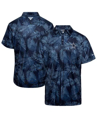Columbia Men's Navy Dallas Cowboys Pfg Super Terminal Tackle Omni-shade Polo
