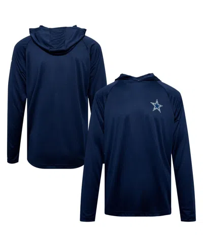 Columbia Men's Navy Dallas Cowboys Solar Stream Omni-wick Raglan Pullover Hoodie In Blue