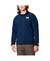 Columbia Men's Navy Michigan Wolverines Big Tall Flanker Iv Fleece Raglan Full-zip Jacket In Navy