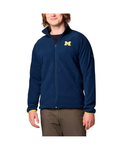 Columbia Men's Navy Michigan Wolverines Big Tall Flanker Iv Fleece Raglan Full-zip Jacket