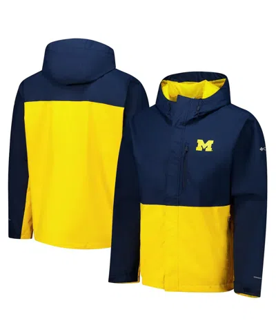 Columbia Men's Navy Michigan Wolverines Field Bound Omni-tech Full-zip Jacket In Blue