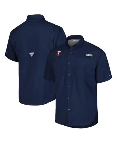 Columbia Men's Navy Minnesota Twins Tamiami Omni-shade Button-down Shirt In Blue