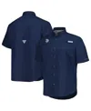 Shop Columbia Men's Navy Tampa Bay Rays Tamiami Omni-shade Button-down Shirt