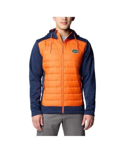 Columbia Men's Navy/orange Florida Gators Out-shield Hybrid Full-zip Hoodie Jacket In Multi