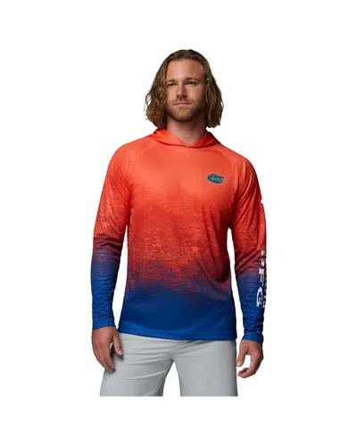 Columbia Men's Orange Florida Gators Pfg Gradient Water Super Terminal Tackle Hoodie Omni-wick T-shirt