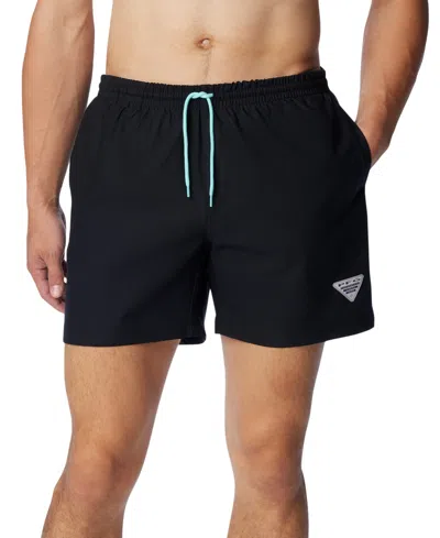 Columbia Men's Performance Rambler Logo Swim Trunks In Black