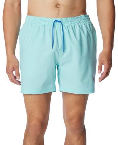 Columbia Men's Performance Rambler Logo Swim Trunks In Gulf Stream