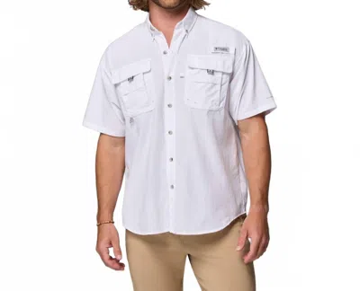 Columbia Men's Pfg Bahama Ii Short Sleeve Shirt In White