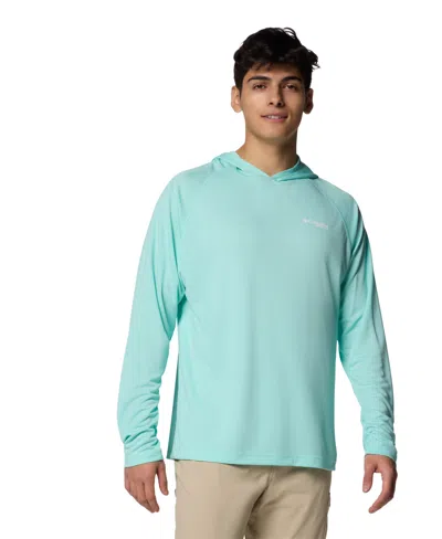 Columbia Men's Pfg Solar Stream Moisture-wicking Upf 50 Hoodie In Gulf Strea