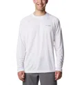 Columbia Men's Pfg Solar Stream Performance Long-sleeve Shirt In White