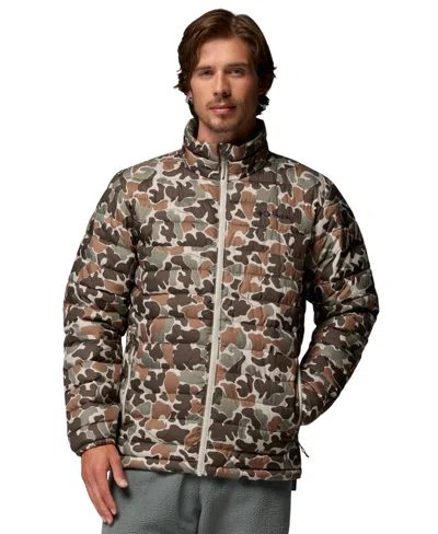 Columbia Men's Powder Lite Ii Quilted Printed Full-zip Jacket In Fossil Puzzle Camo