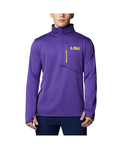 Columbia Men's Purple Lsu Tigers Park View Grid Fleece Omni-wick Half-zip Jacket