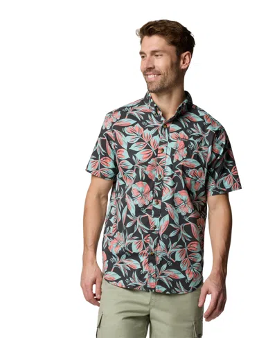 Columbia Men's Rapid Rivers Printed Short Sleeve Shirt In Shark Rose