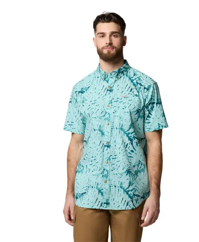 Columbia Men's Rapid Rivers Printed Short Sleeve Shirt In Spray Mons