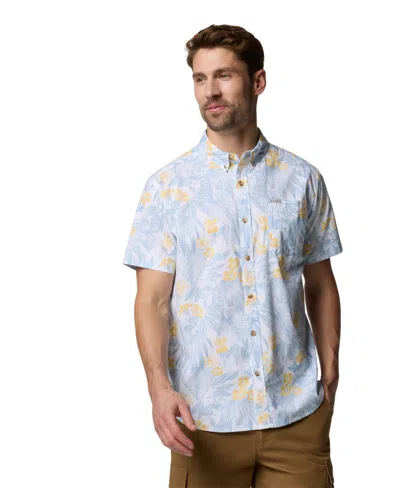 Columbia Men's Rapid Rivers Printed Short Sleeve Shirt In White Line