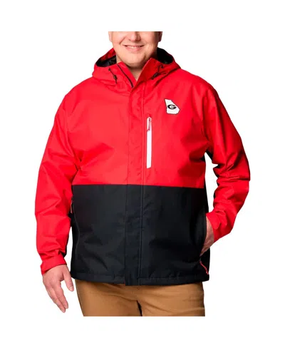 Columbia Men's Red Georgia Bulldogs Big Tall Field Bound Omni-tech Full-zip Jacket In Black