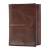 Columbia Men's Rfid Protected Trifold Wallet With Double Row Stitching In Brown