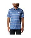 Columbia Men's Royal Kentucky Wildcats Pfg Super Terminal Tackle Omni-shade Stripe Polo Shirt