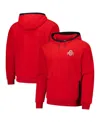 Columbia Men's Scarlet Ohio State Buckeyes Flanker Fleece Pullover Hoodie In Scarlet