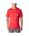 Columbia Men's Scarlet Ohio State Buckeyes Tech Trail Omni-wick T-shirt In Scarlet