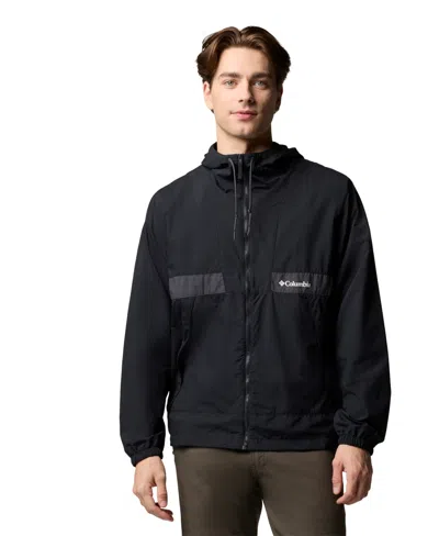 Columbia Men's Spire Valley Hooded Windbreaker In Black,sha