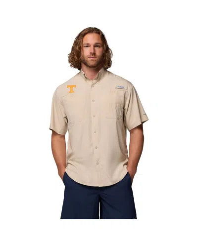Columbia Tan Tennessee Volunteers Tamiami Omni-shade Button-down Shirt In Neutral