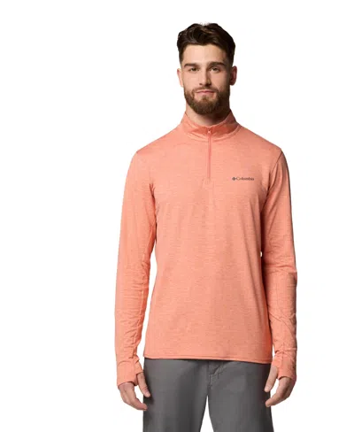 Columbia Men's Tech Trail 1/4 Zip Shirt In Faded Peac