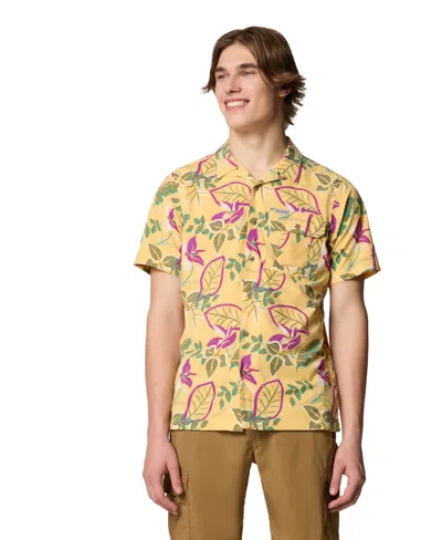 Columbia Men's Tech Trail Utility Printed Woven Short Sleeve Shirt In Sand