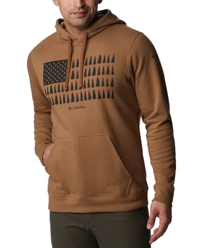Columbia Men's Trek Graphic Fleece Hoodie In Delta,treeline Flag Graphic