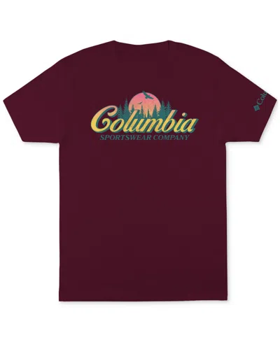 Columbia Men's Weekend Logo Graphic T-shirt In Rich Wine