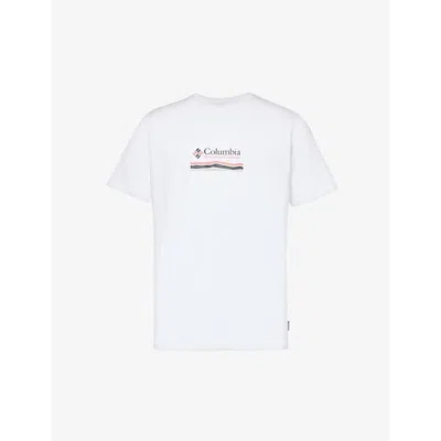 Columbia Mens White Explorers Canyon™ Graphic-print Cotton-jersey T-shirt