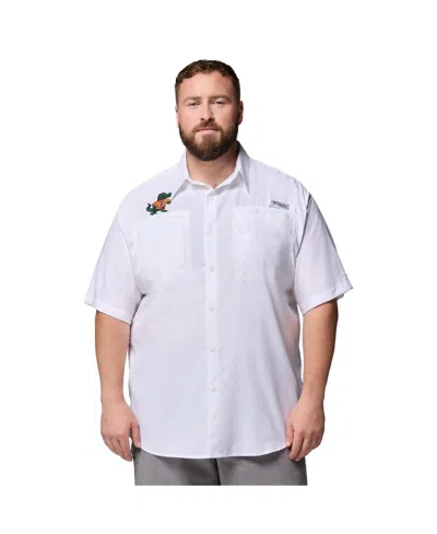 Columbia Men's White Florida Gators Big & Tall Tamiami Omni-shade Button-down Shirt In Multi