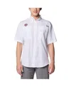Columbia Men's White Texas A & M Aggies Pfg Tamiami Omni-shade Button-down Shirt In White