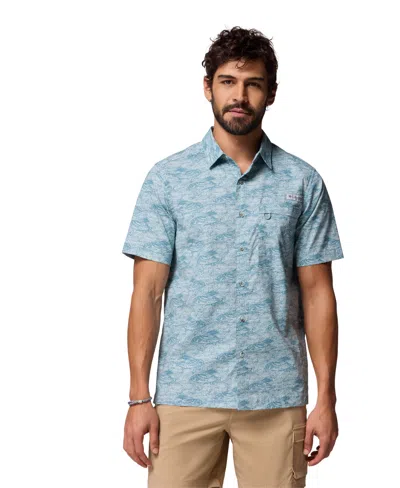 Columbia Men's Wild Cast Camp Shirt In Blue